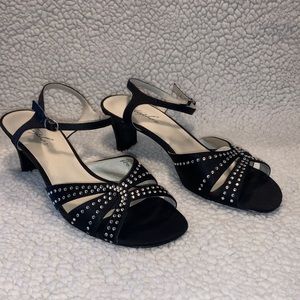 Strappy sparkle open toe heel